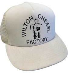 Vintage 90s Wilton Cheese Factory White Snapback Hat