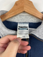 Vintage 90s Tultex Blank Navy Quarter Zip Sweater
