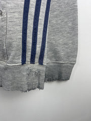 Vintage Adidas 3 Stripe Thrashed Grey Hoodie