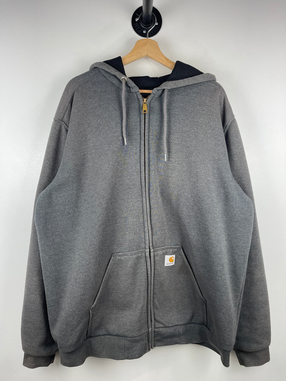 Vintage Carhartt Thermal Lined Dark Grey Zip Up Hoodie
