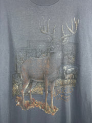 Vintage 90s Whitetails Unlimited Deer Faded Navy Cut Off Tank Top