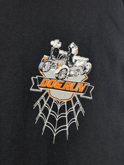 Vintage Dog Run Motorcycle Rally Spider Web Black Long Sleeve