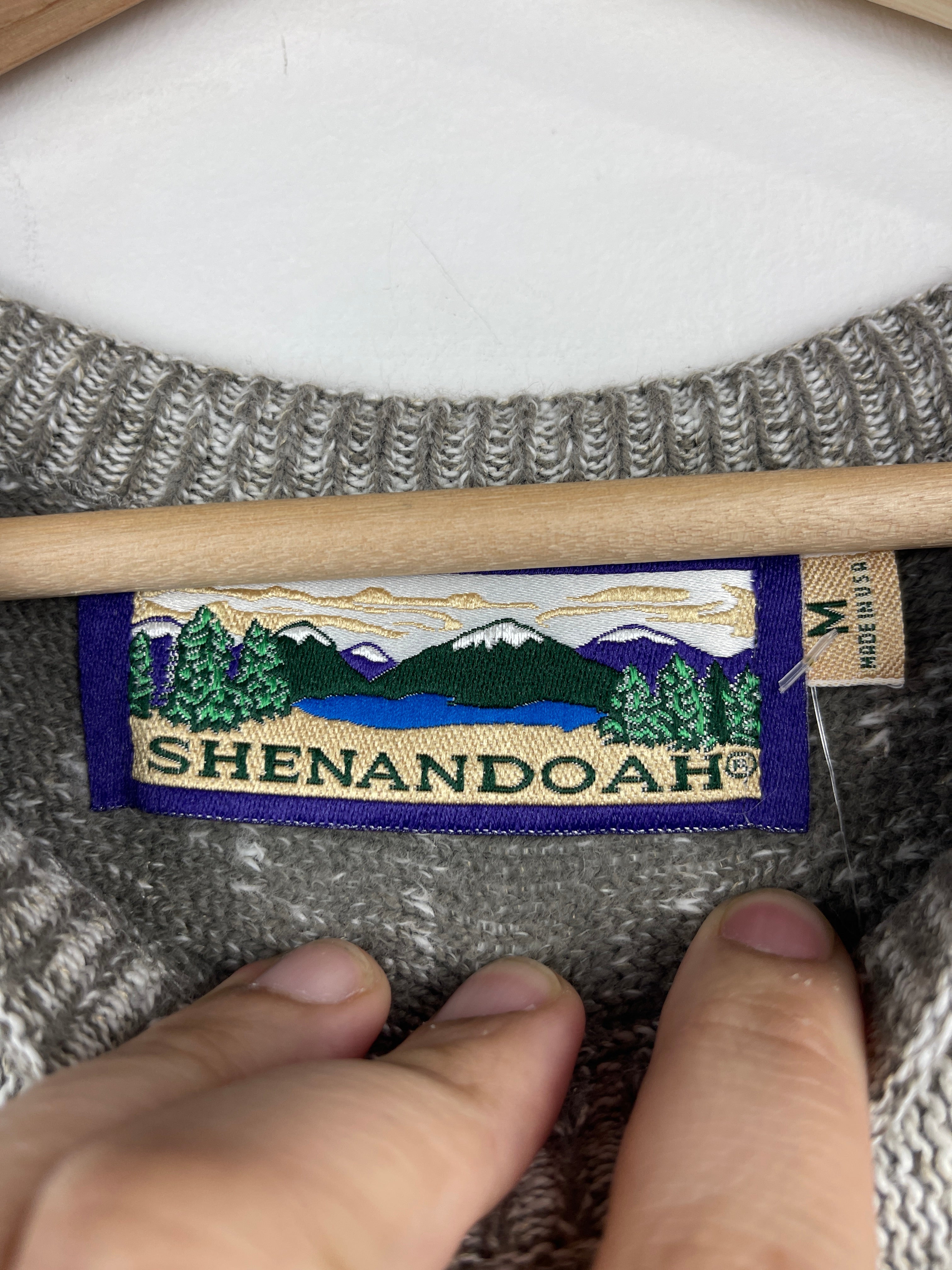 Vintage 90s Shenandoah Golf Grey & Navy Knit Sweater