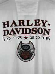 Vintage Harley Davidson White Short Sleeve Button Up Shirt