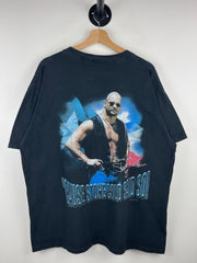 Vintage 90s WWF Stone Cold Steve Austin University Skull Black Tee