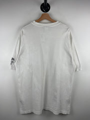 Vintage Harley Davidson Flaming Skull Delaware Embroidered White Henley Tee