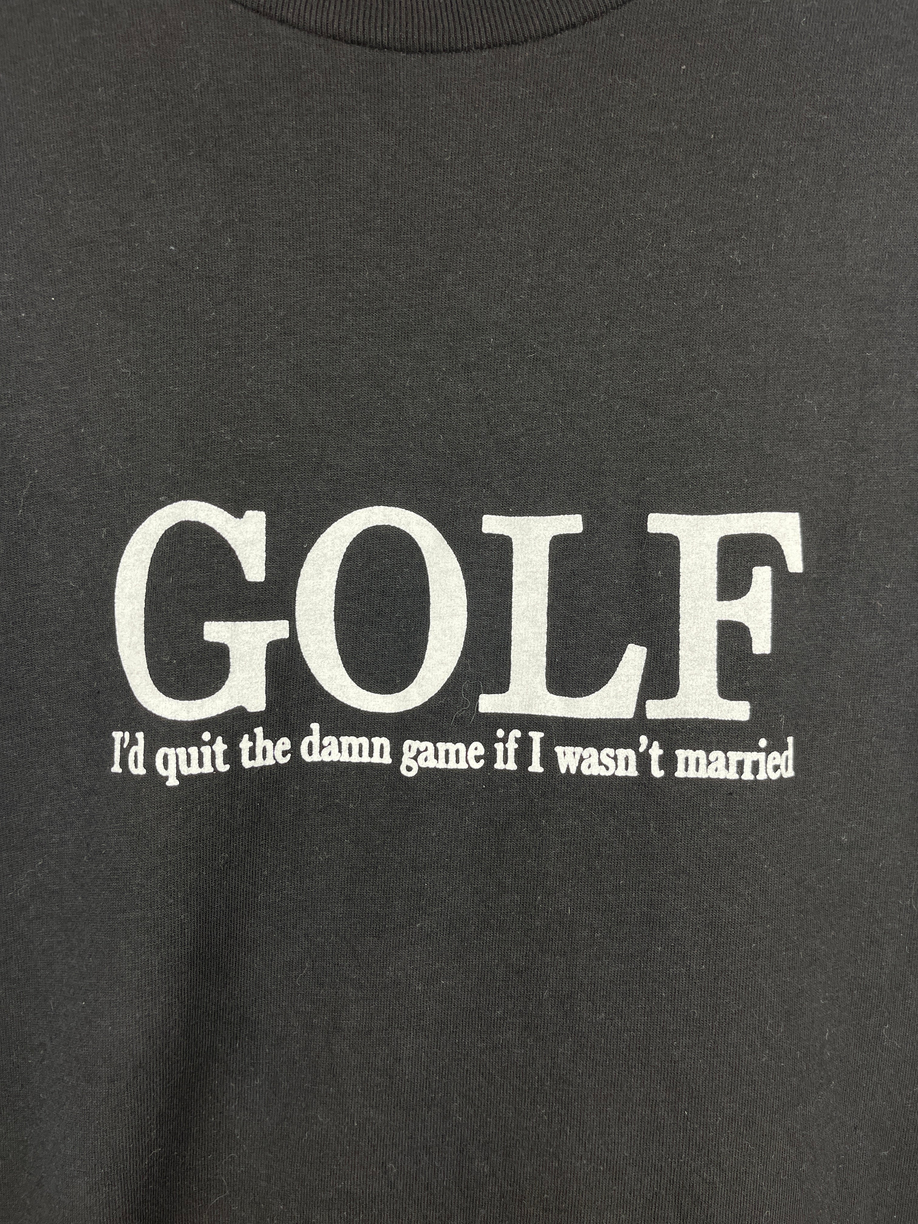 Vintage Golf I'd Quit The Damn Game If I Wasn't Married Comedy Black Tee
