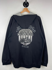 Vintage Harley Davidson Ohio Thrashed Black Zip Up Hoodie
