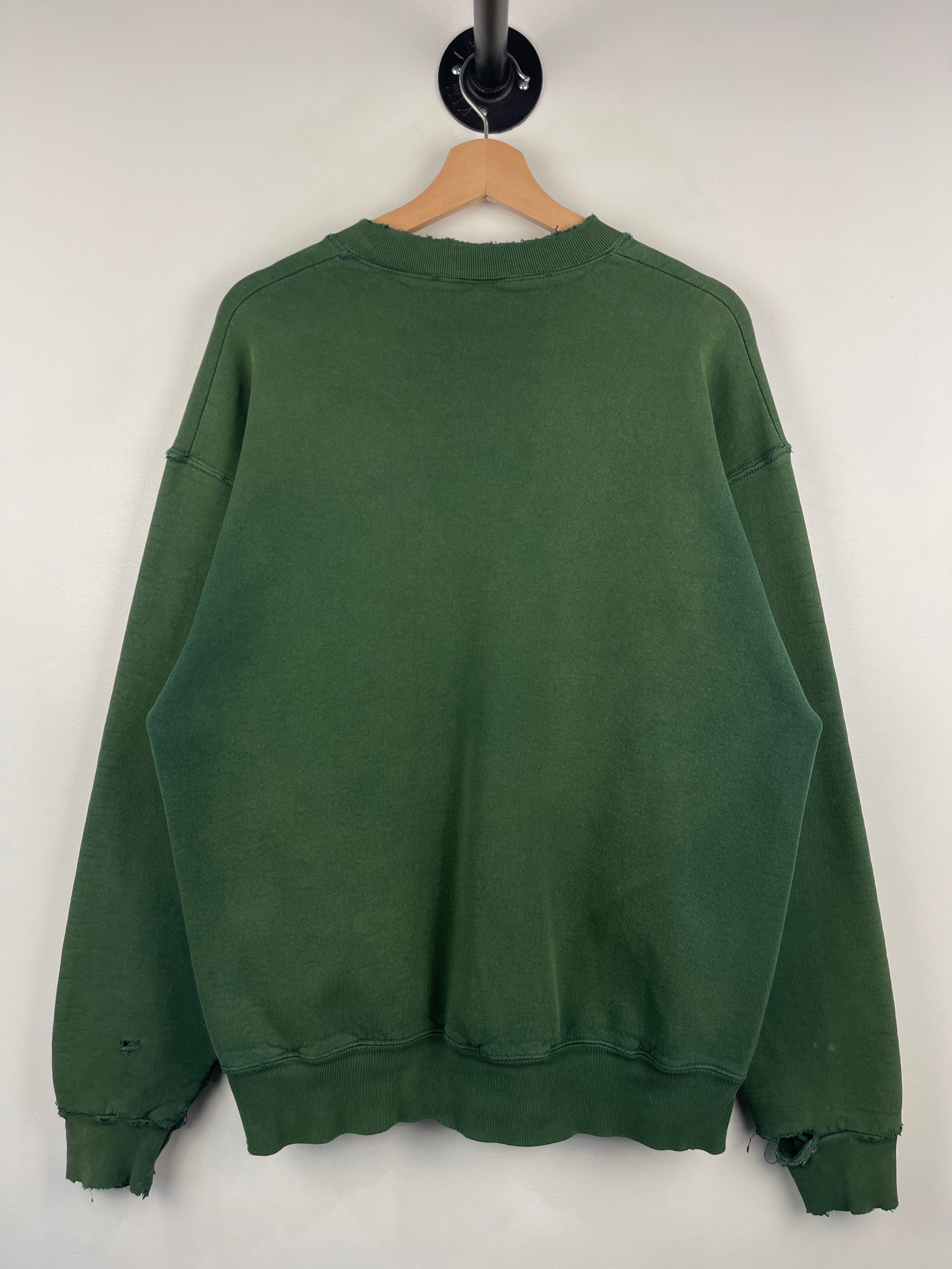Vintage 90s The Red Mile Horse Riding Kentucky Thrashed Green Crewneck