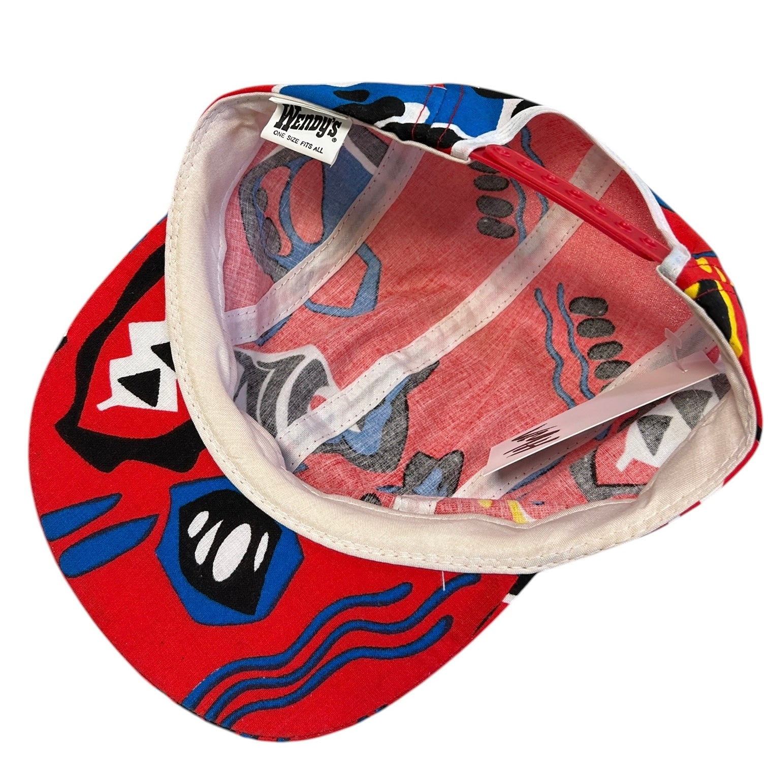 Vintage 90s Wendy's Abstract Red Snapback Hat