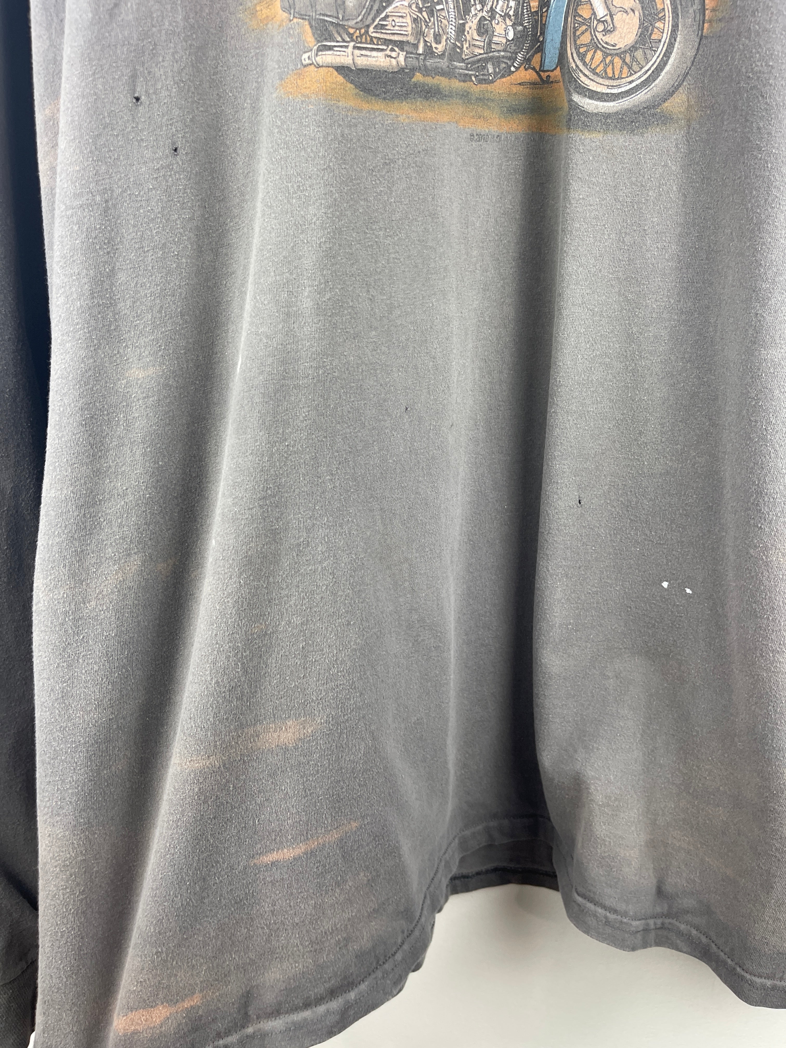 Vintage Harley Davidson Gas Station New York Grey Long Sleeve
