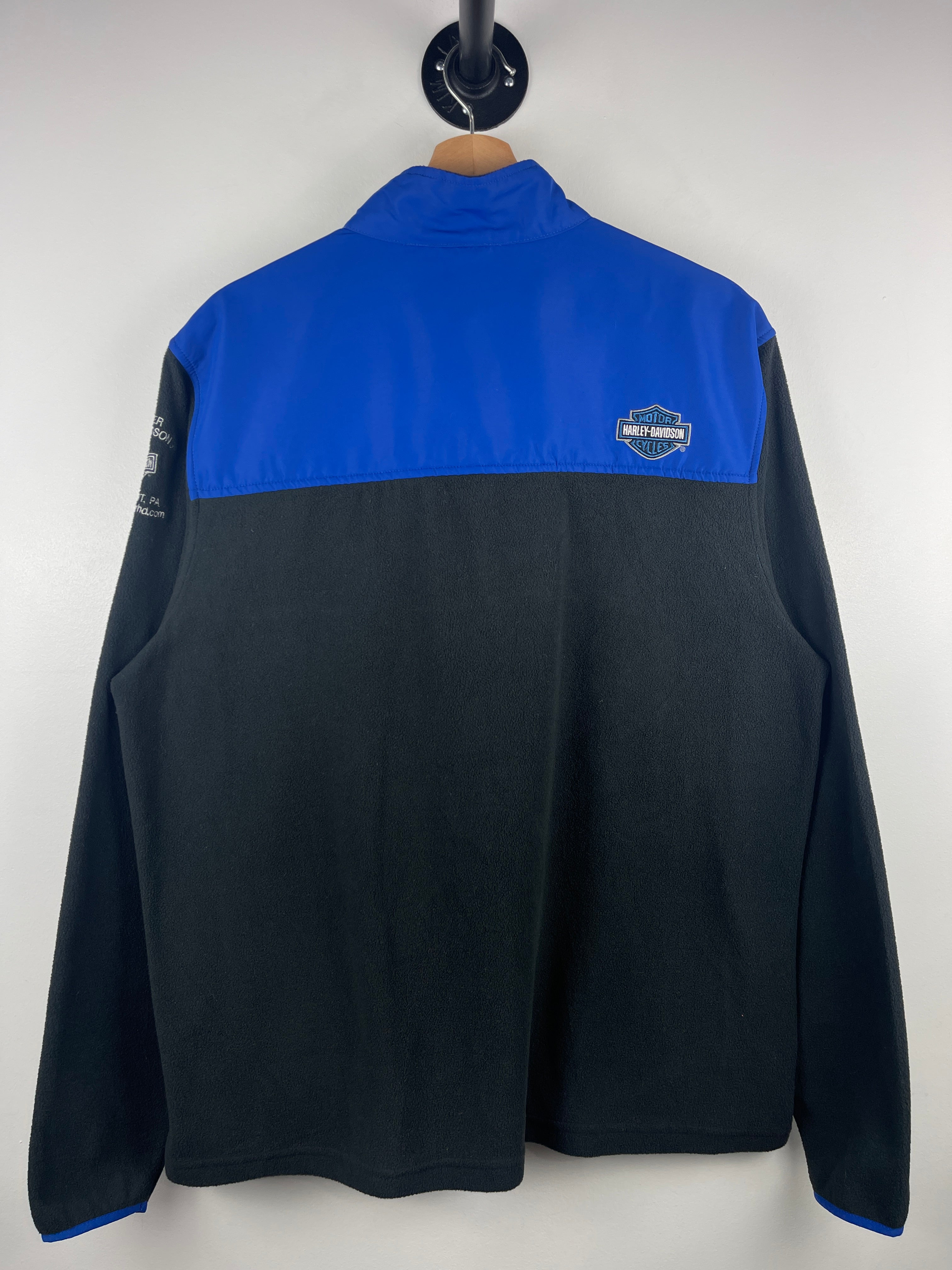 Vintage Harley Davidson Pennsylvania Blue & Black Quarter Zip Fleece Sweater