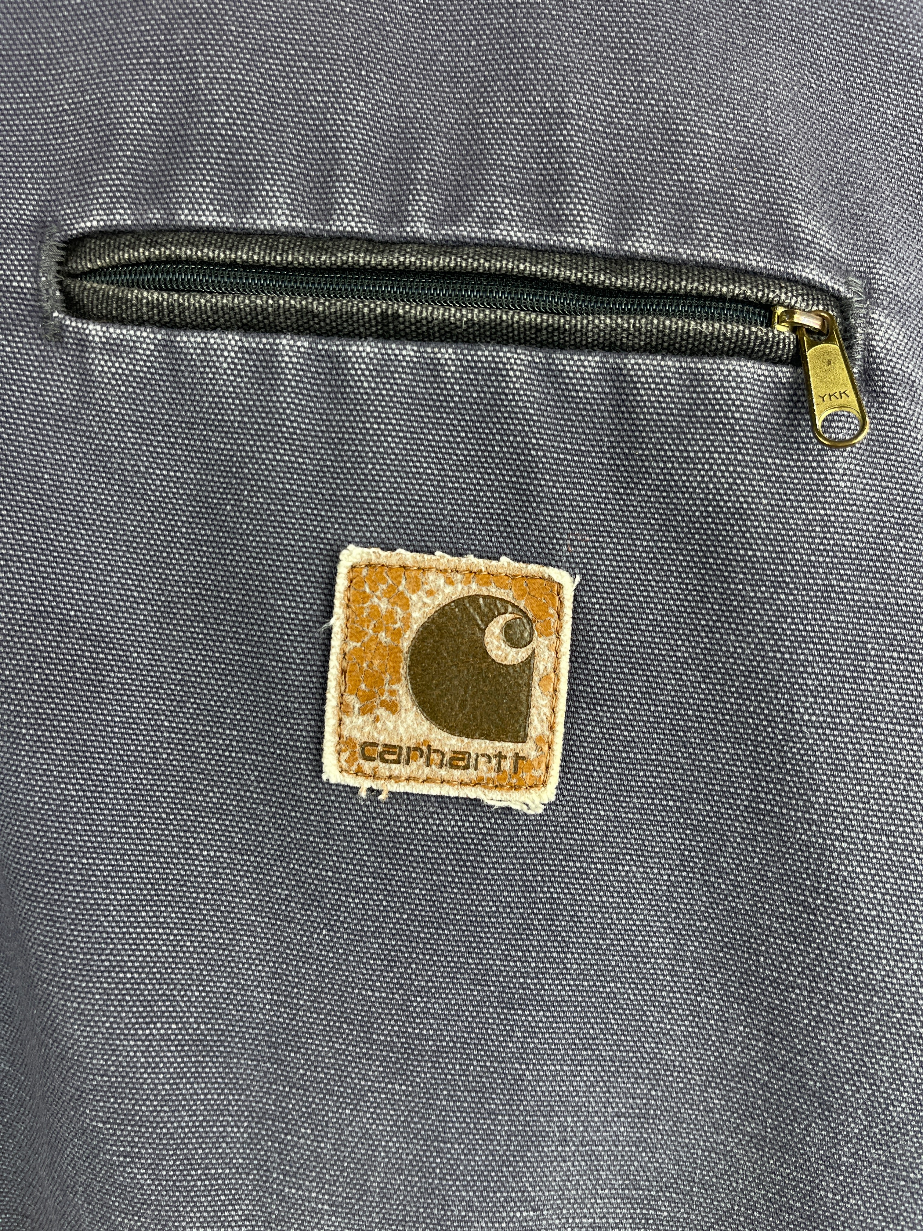 Vintage Carhartt Detroit Blanket Lined Petrol Blue Work Jacket J64 PTL