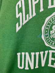 Vintage 90s Slippery Rock University Faded Green Crewneck