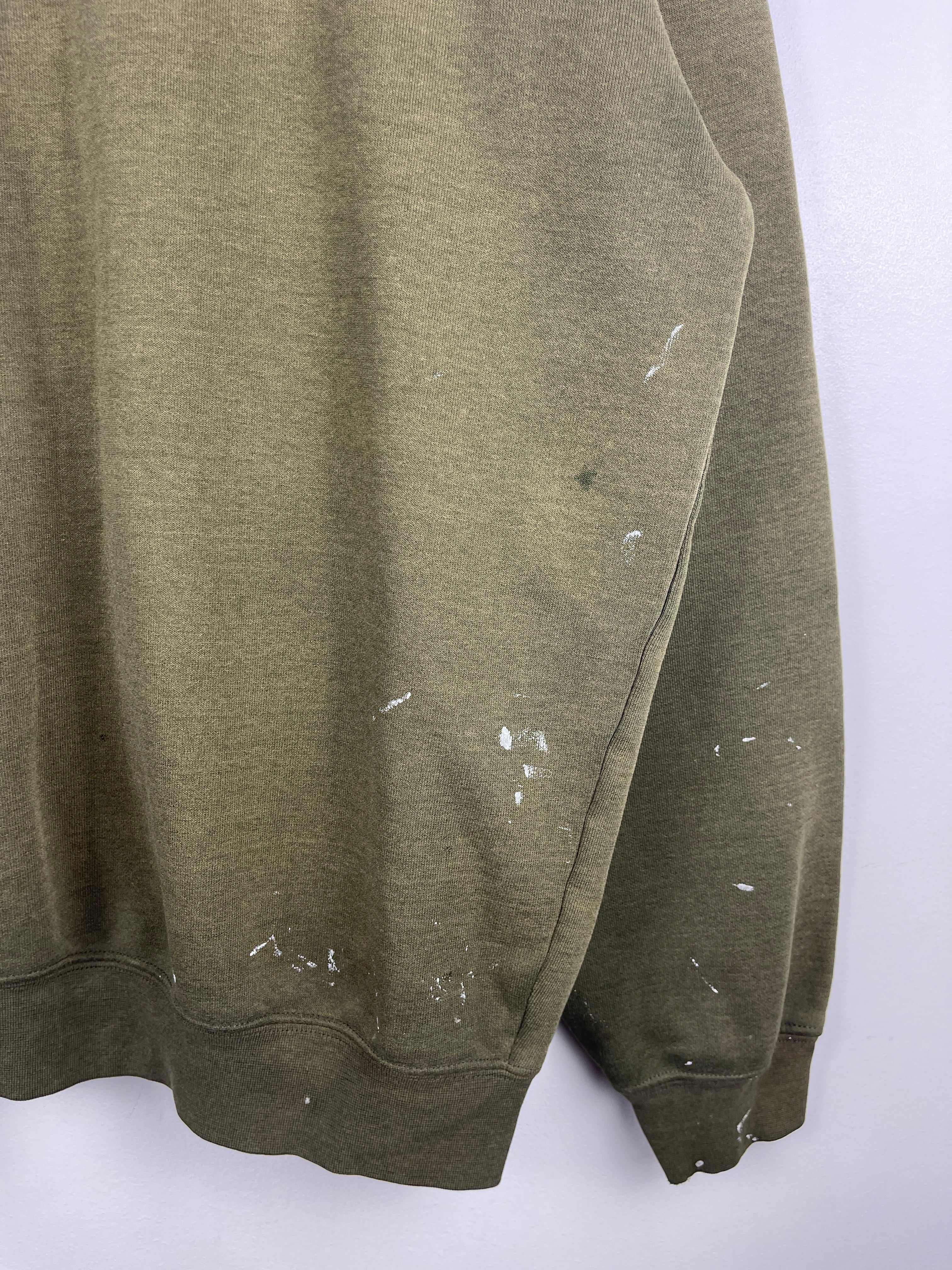 Vintage Carhartt Patch Paint Splattered Green Hoodie