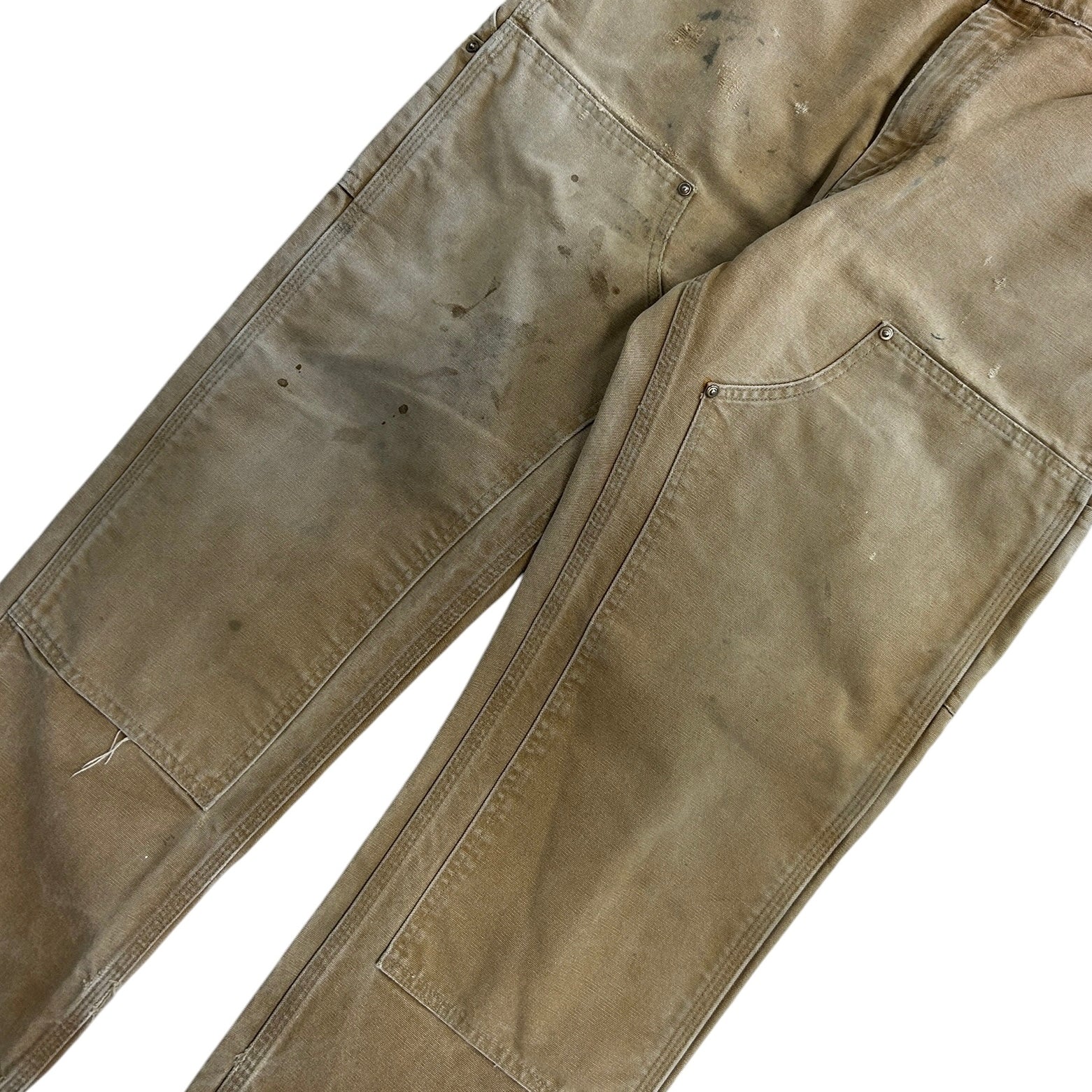 Vintage Carhartt Double Knee Thrashed Light Brown Work Pants