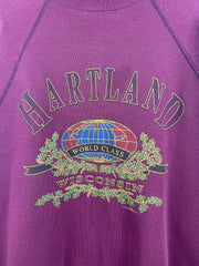 Vintage 90s Wisconsin Hartland World Class Burgundy Crewneck