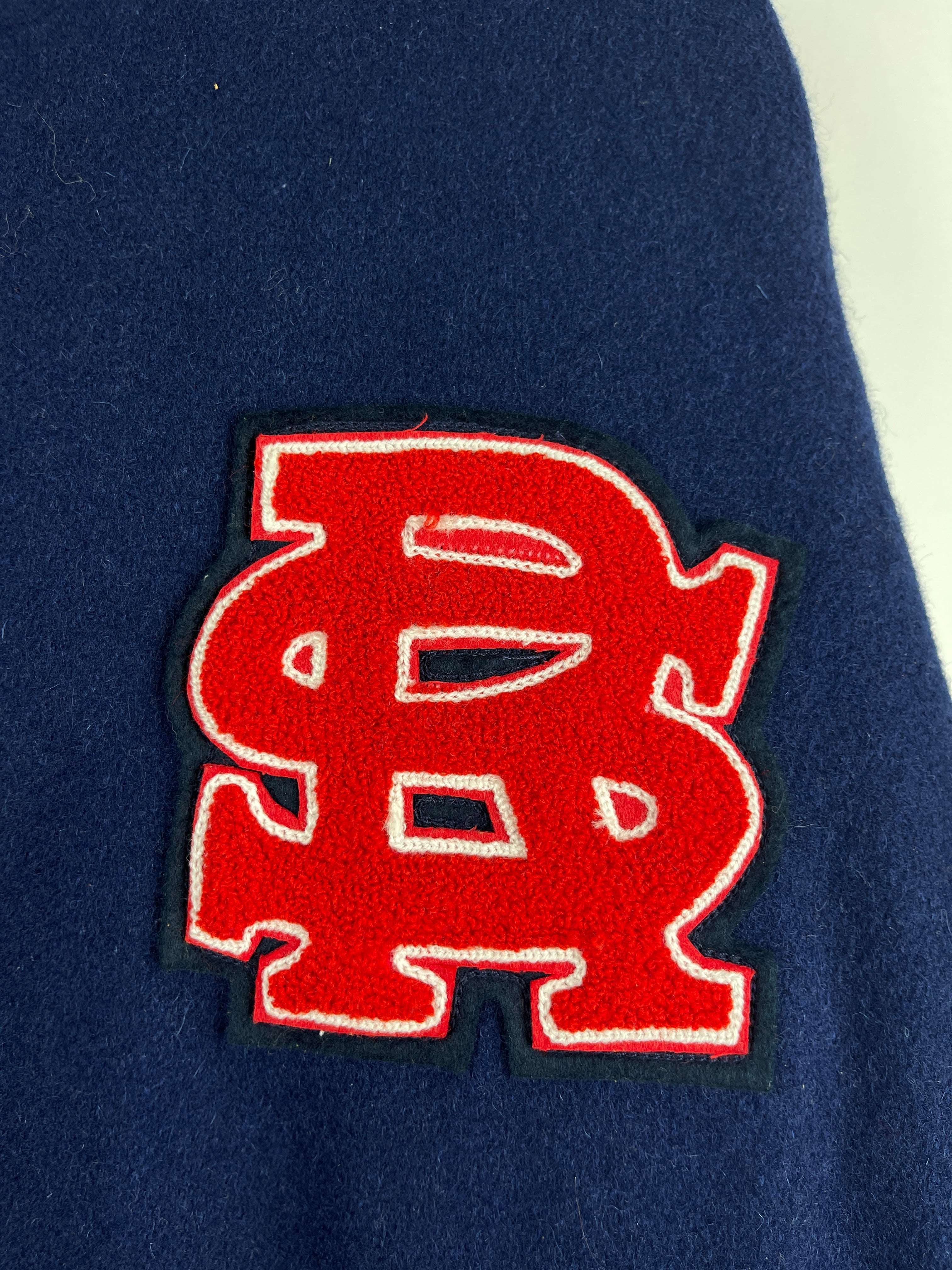Vintage 90s The Rolling Stones Voodoo Lounge Brockum Navy Wool & Leather Varsity Jacket
