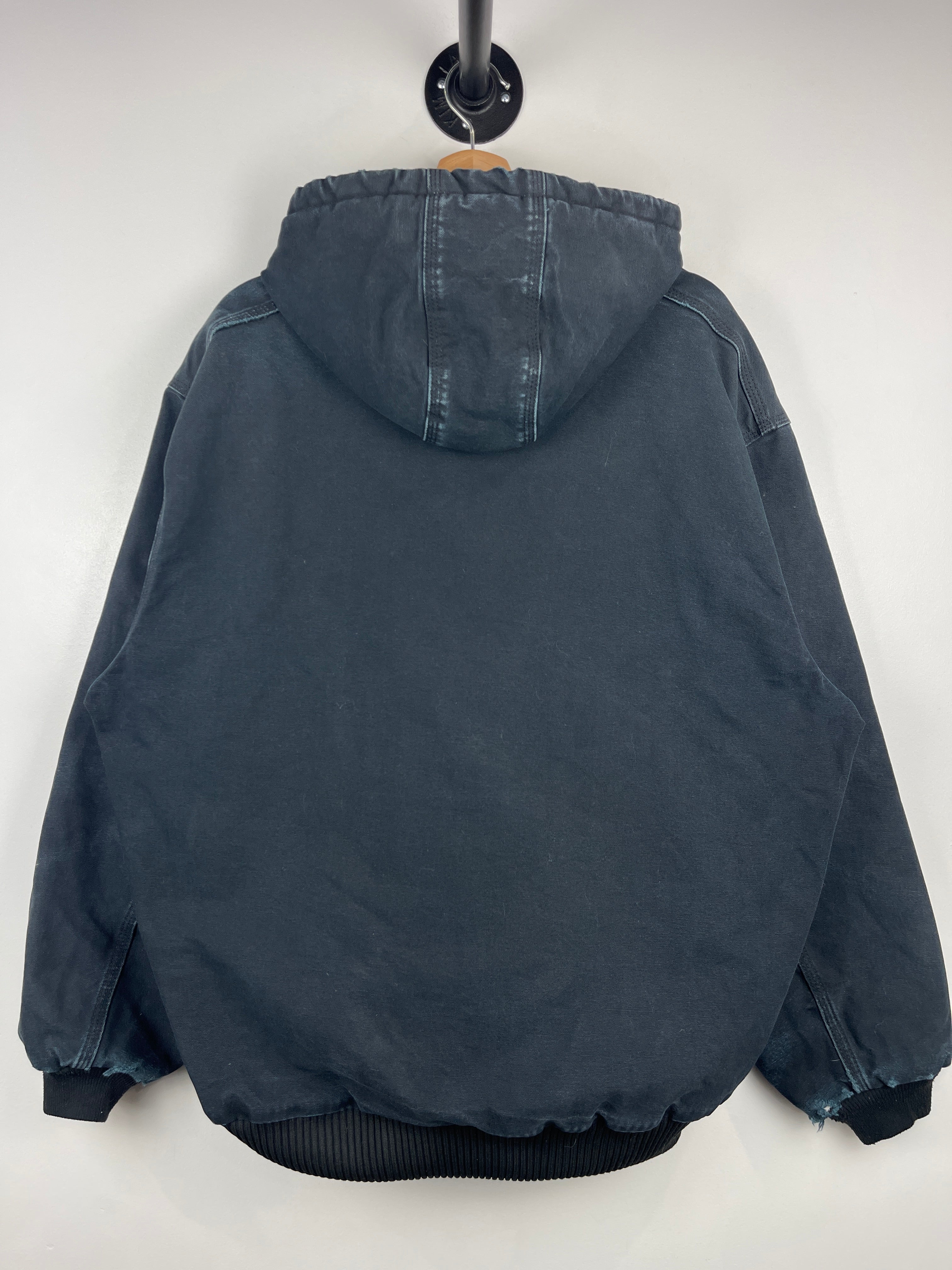 Vintage Carhartt Active Thrashed Black Hooded Work Jacket J140 BLK