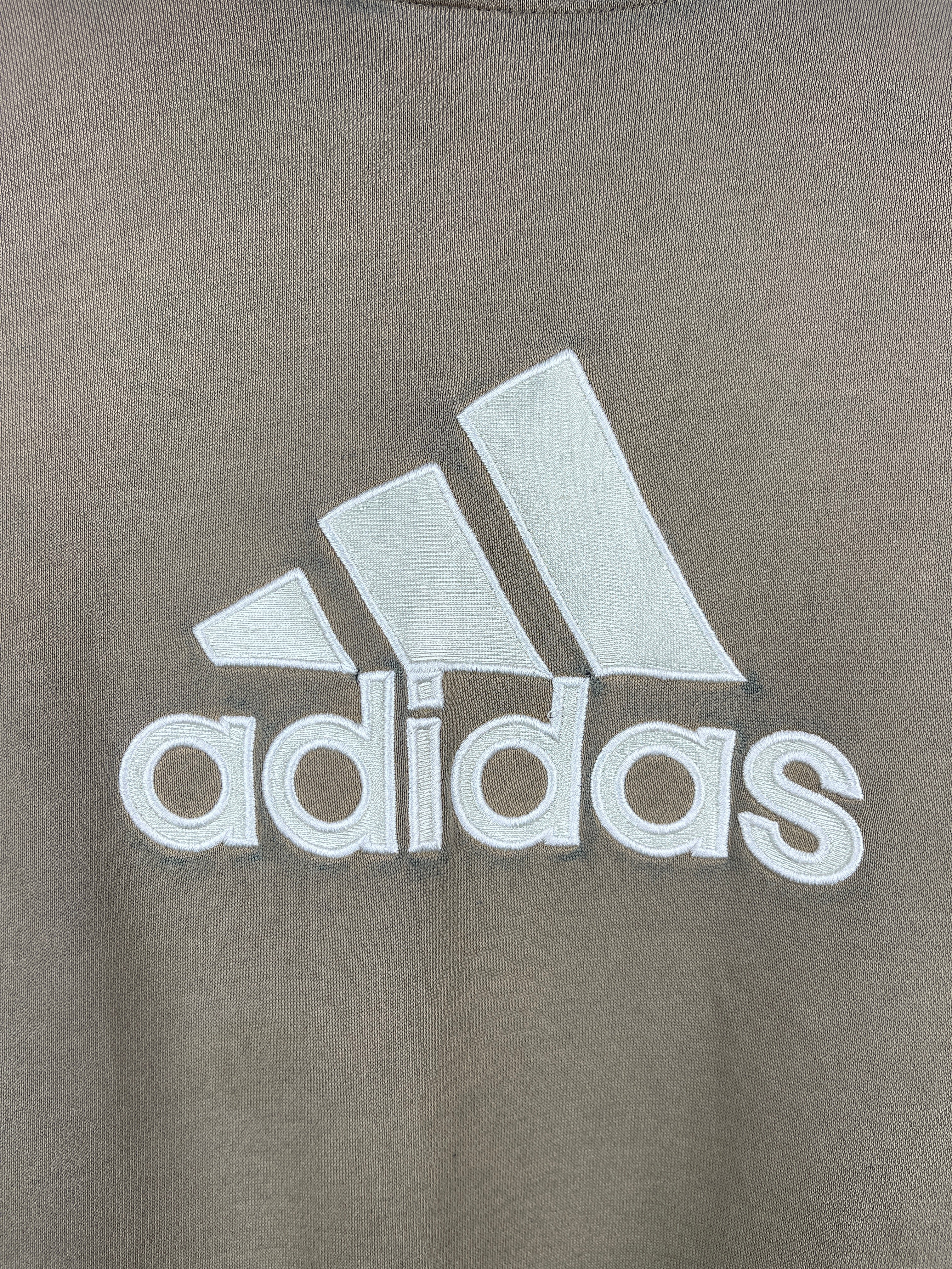 Vintage Adidas Embroidered Thrashed Green Hoodie