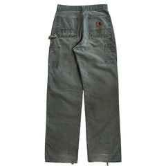 Vintage Carhartt Double Knee Thrashed Moss Green Work Pants