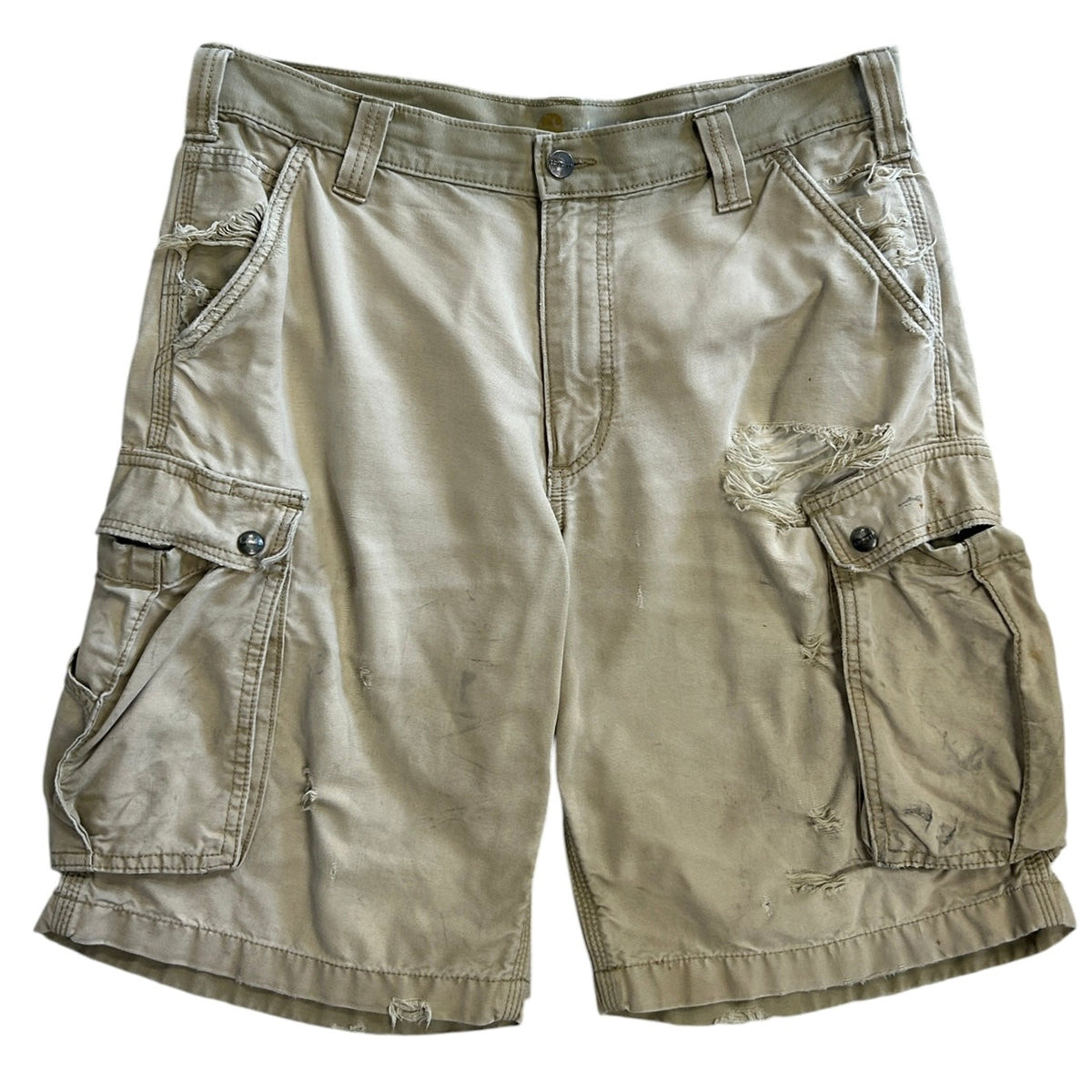 Vintage Carhartt Thrashed Light Brown Cargo Shorts
