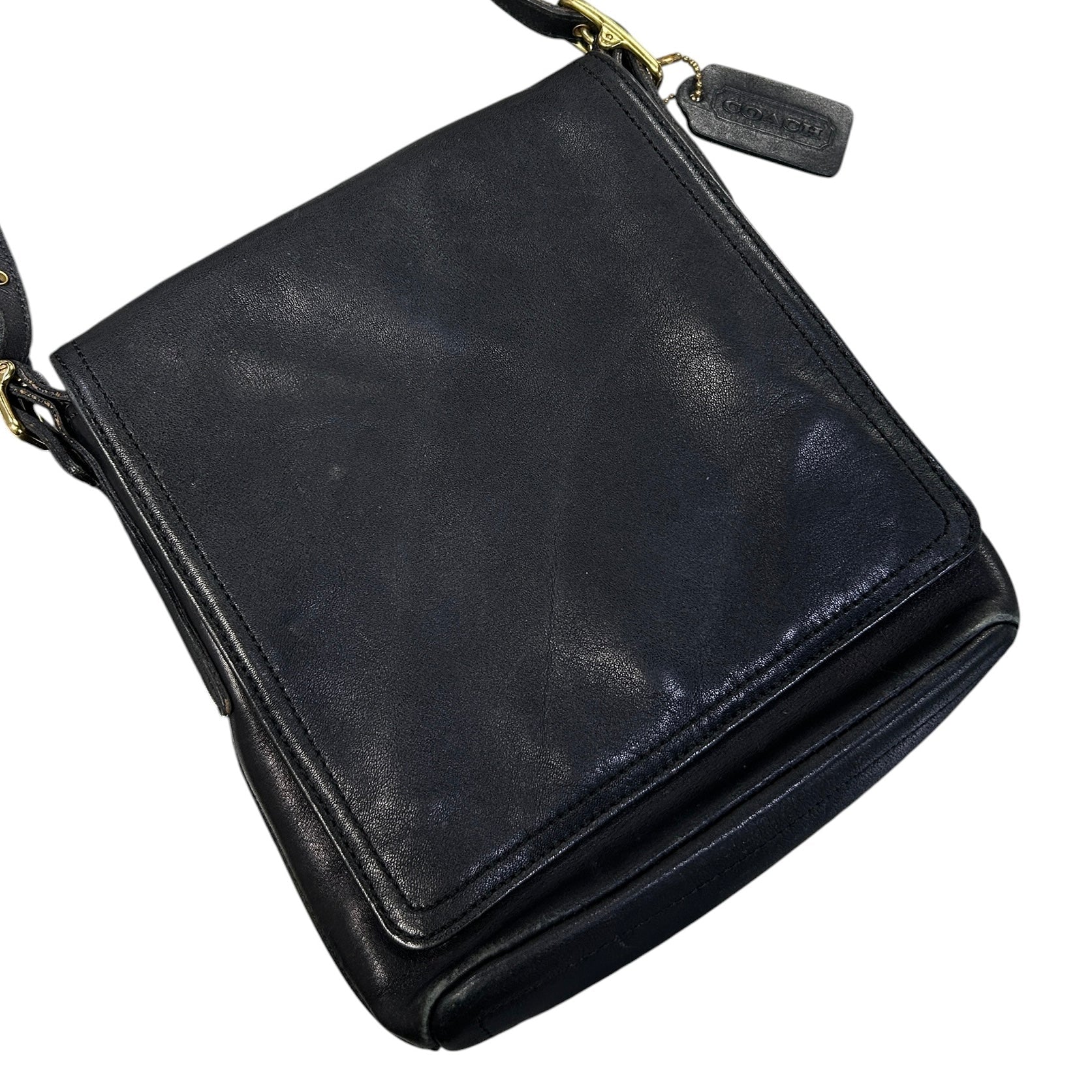 Vintage 90s Coach Legacy Monterey Flap Black Leather Crossbody Bag