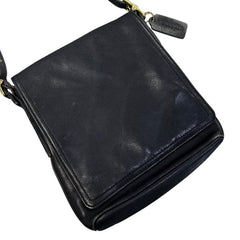Vintage 90s Coach Legacy Monterey Flap Black Leather Crossbody Bag