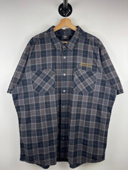 Vintage Harley Davidson Plaid Black & Grey Short Sleeve Button Up Shirt