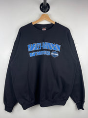 Vintage Harley Davidson Motorcycles Black & Blue Crewneck