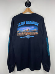 Vintage Harley Davidson Lightning Eagle Las Vegas Nevada Black Long Sleeve