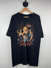 Vintage Harley Davidson Mount It And Ride Girls Black Tee