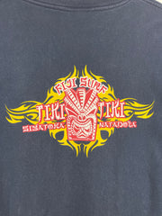 Vintage Aeropostale Tiki Fiji Surf Tribal Logo Navy Tee