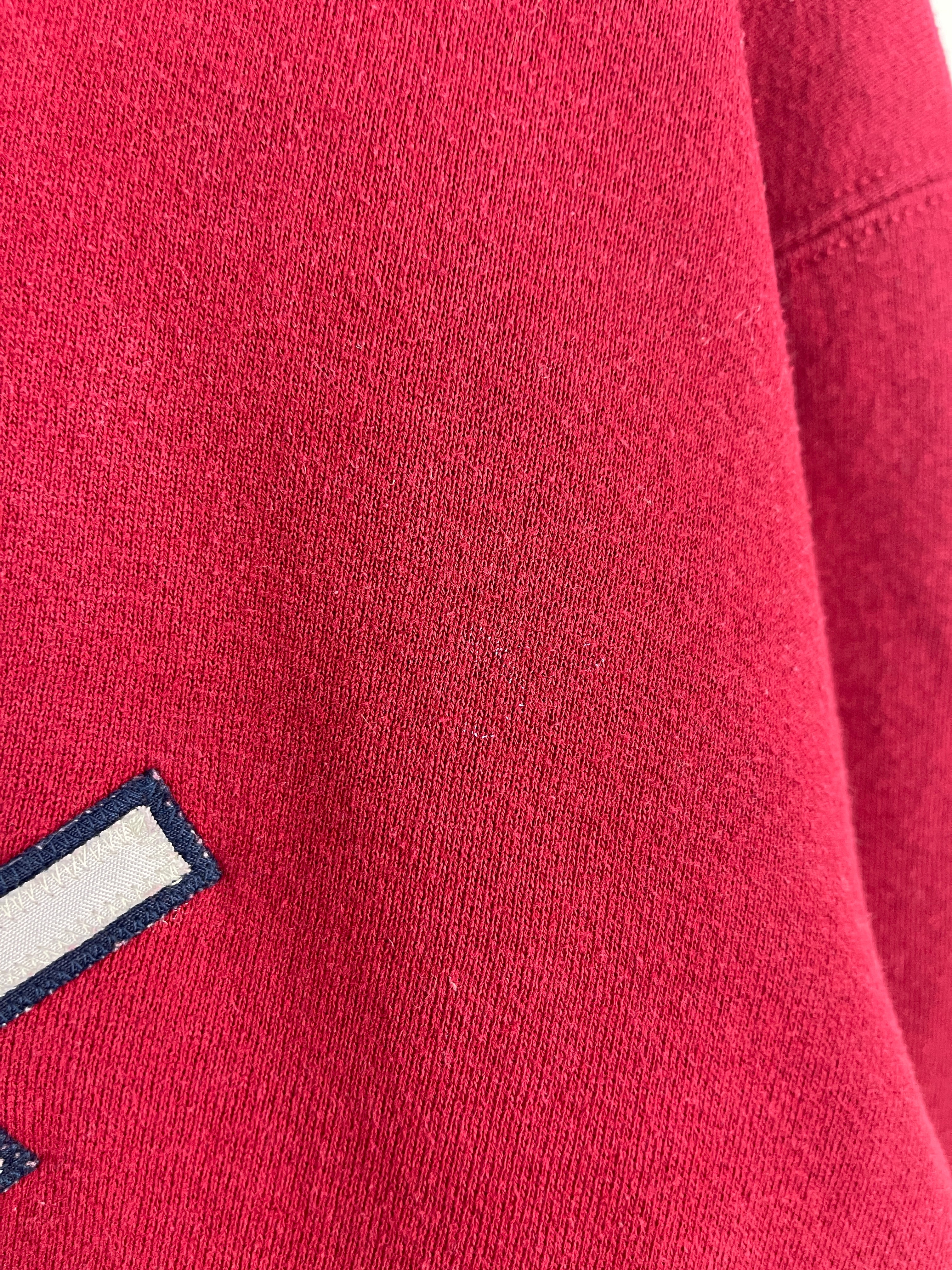 Vintage 90s Russell Athletic Spellout Embroidered Red Crewneck