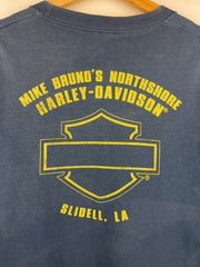 Vintage Harley Davidson Rebels Rally Slidell Louisiana Blue Tee