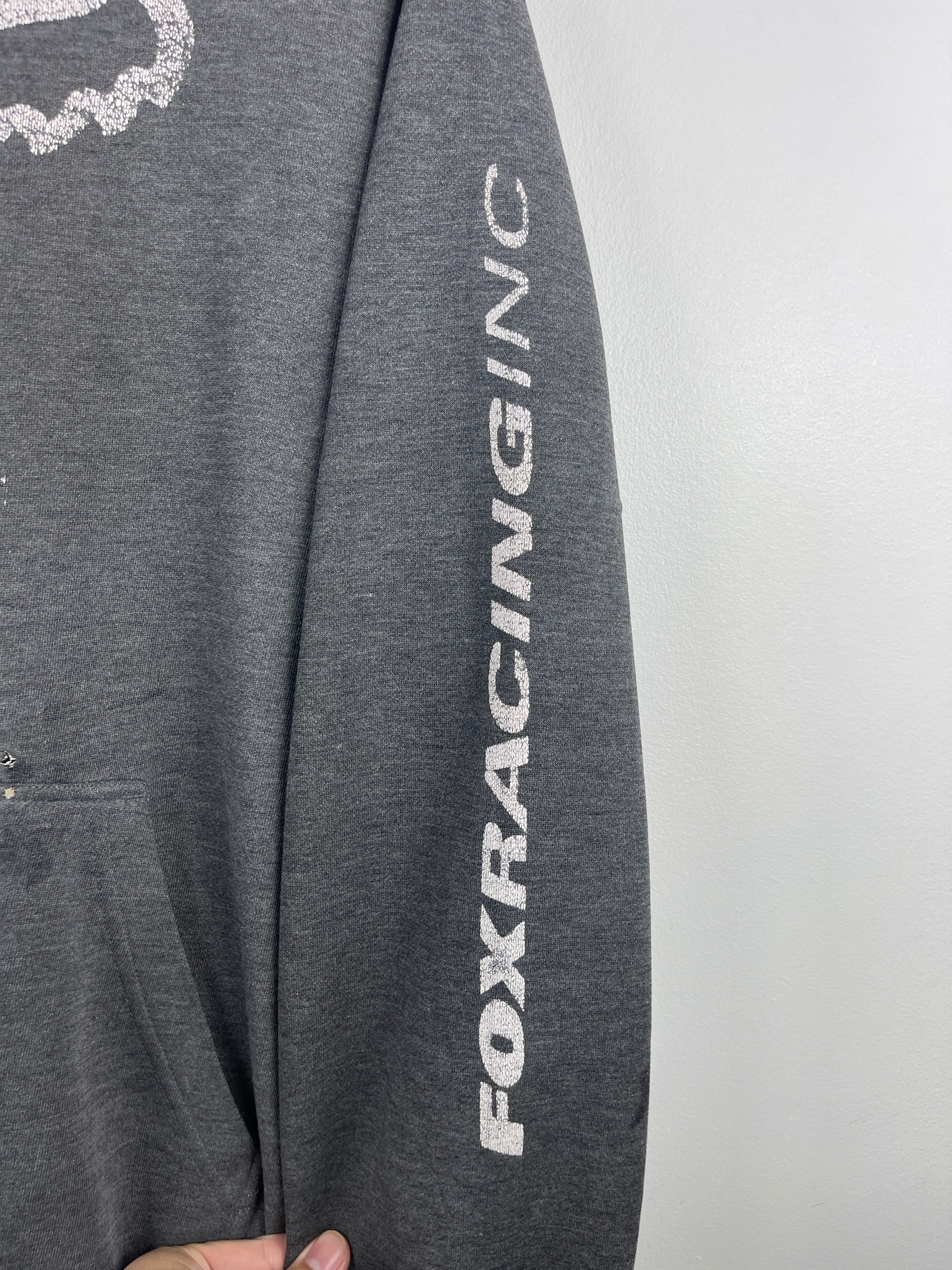 Vintage Fox Racing Faded Grey Hoodie