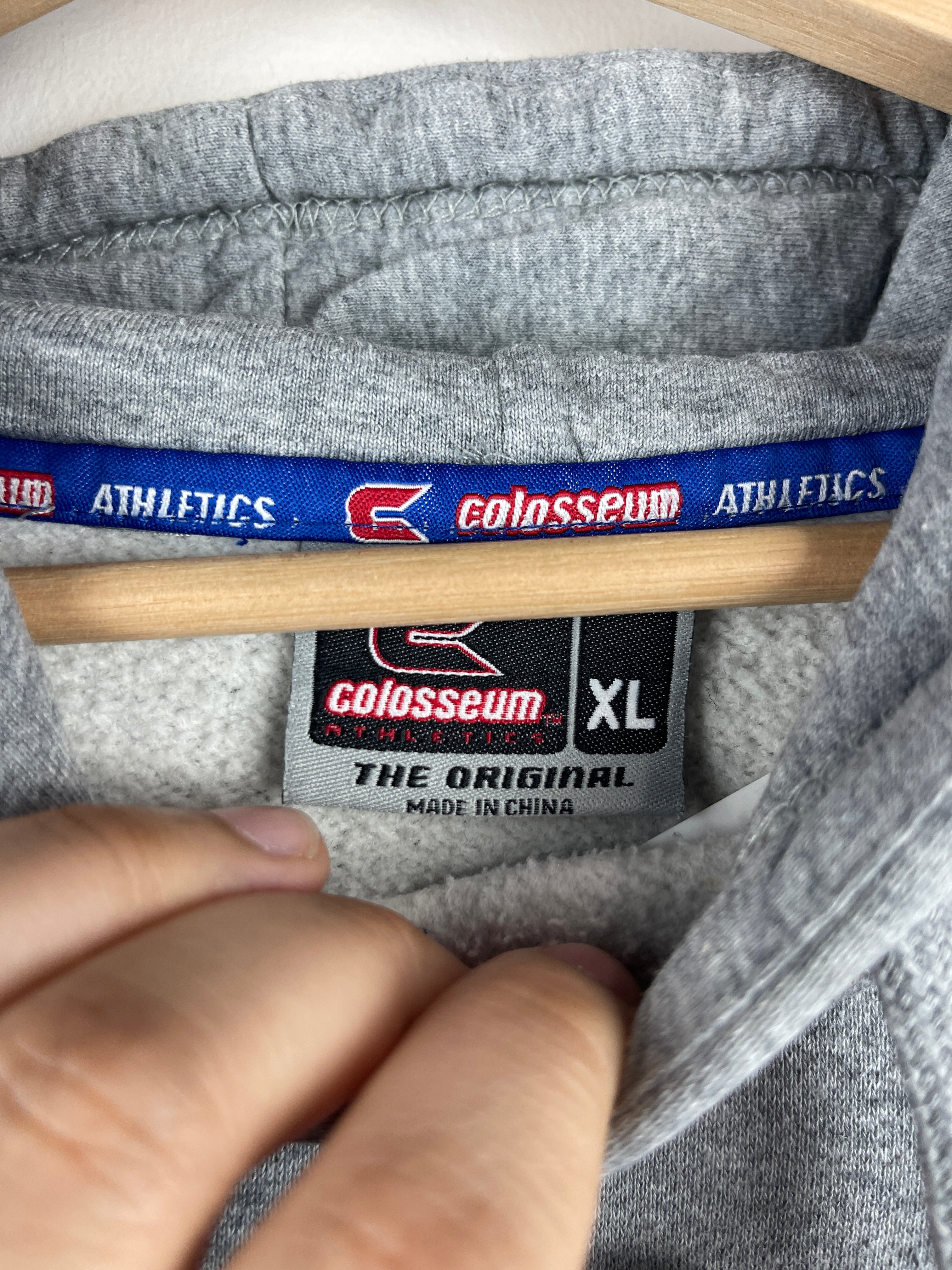 Vintage Kansas Jayhawks University Embroidered Grey Hoodie