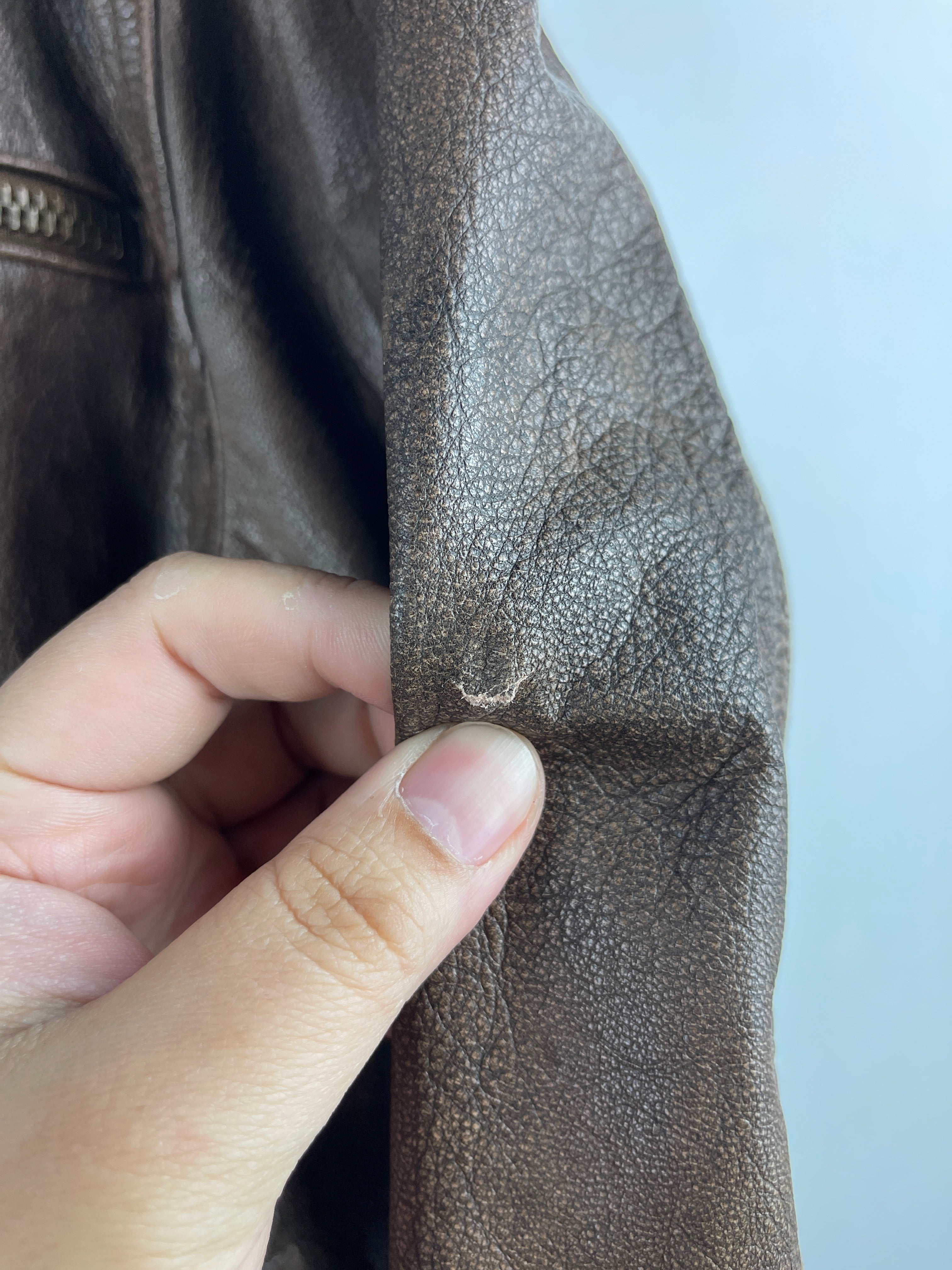 Vintage 90s Wilsons Brown Leather Bomber Jacket