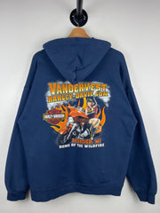 Vintage Harley Davidson Pin Up Girl Wisconsin Navy Hoodie