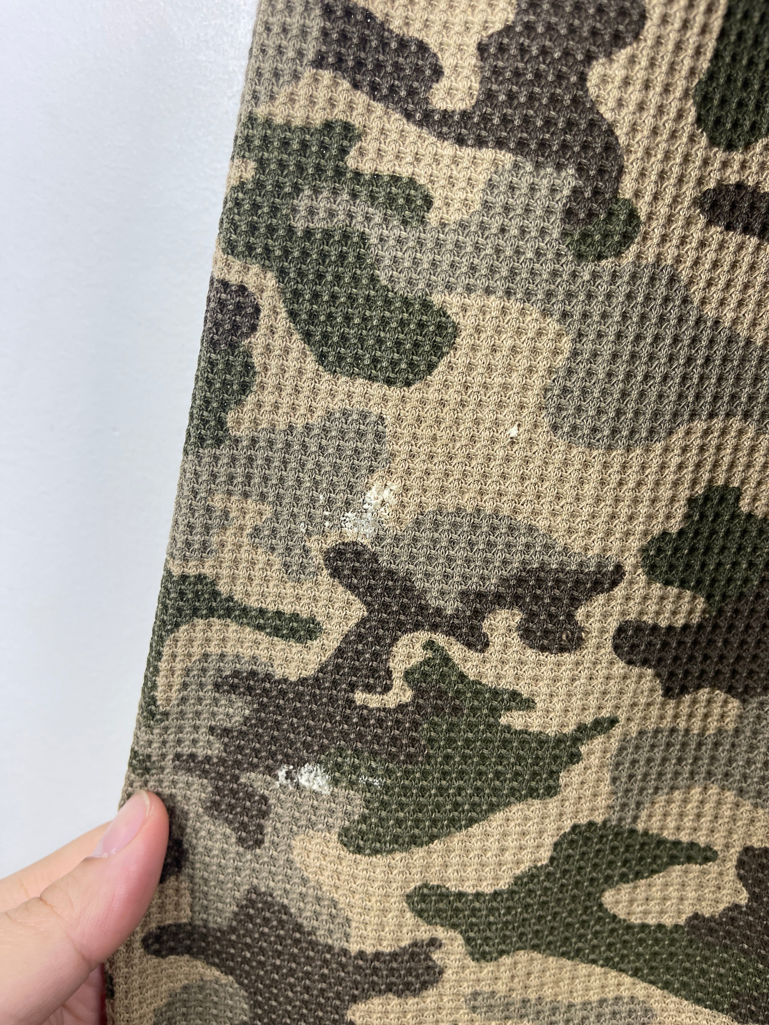 Vintage 90s Woodland Camo Thermal Henley Long Sleeve