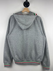 Vintage Italy Italia Embroidered Grey Zip Up Hoodie
