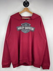 Vintage Harley Davidson Ohio State Buckeyes Football Red Hoodie