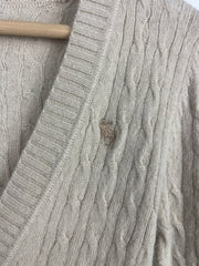 Vintage Abercrombie & Fitch Beige Rabbit Hair & Cashmere Bella Swan Babydoll Fitted Cardigan