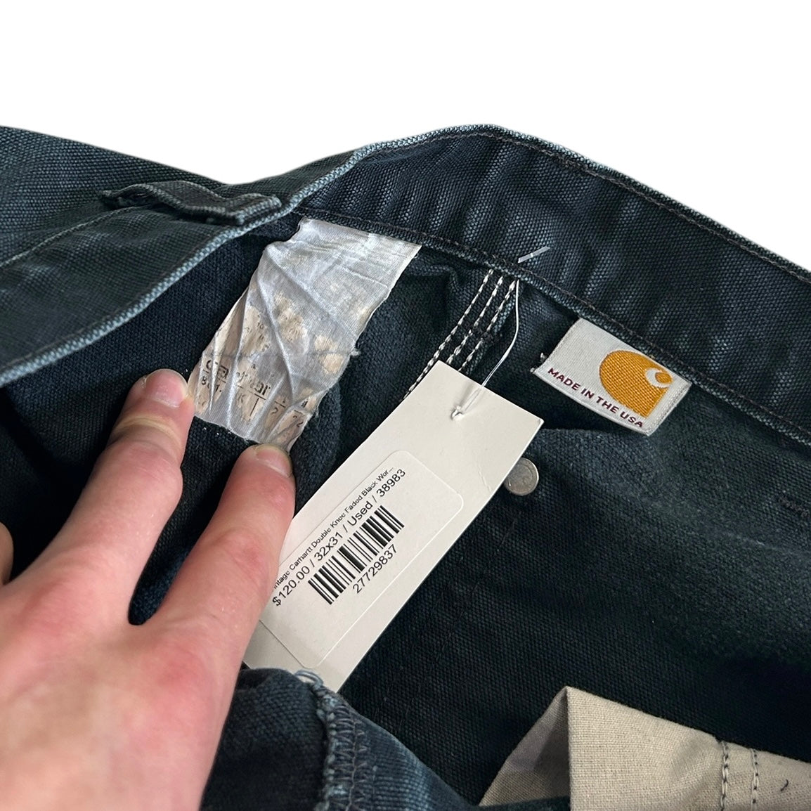 Vintage Carhartt Double Knee Thrashed Black Work Pants