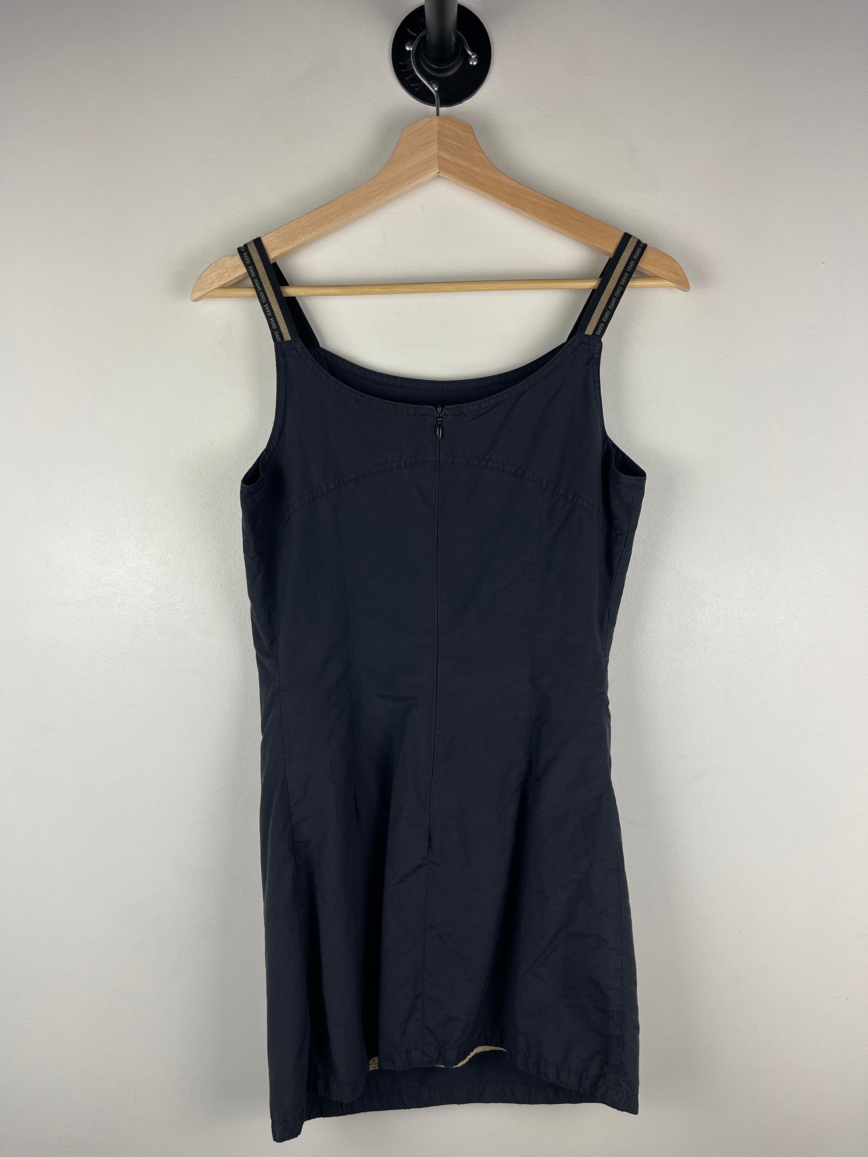 Vintage Fendi Jeans Women's Navy & Beige Nylon Dress