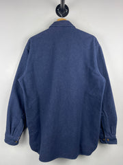 Vintage LL Bean Aztec Lined Navy Button Up Long Sleeve Shirt