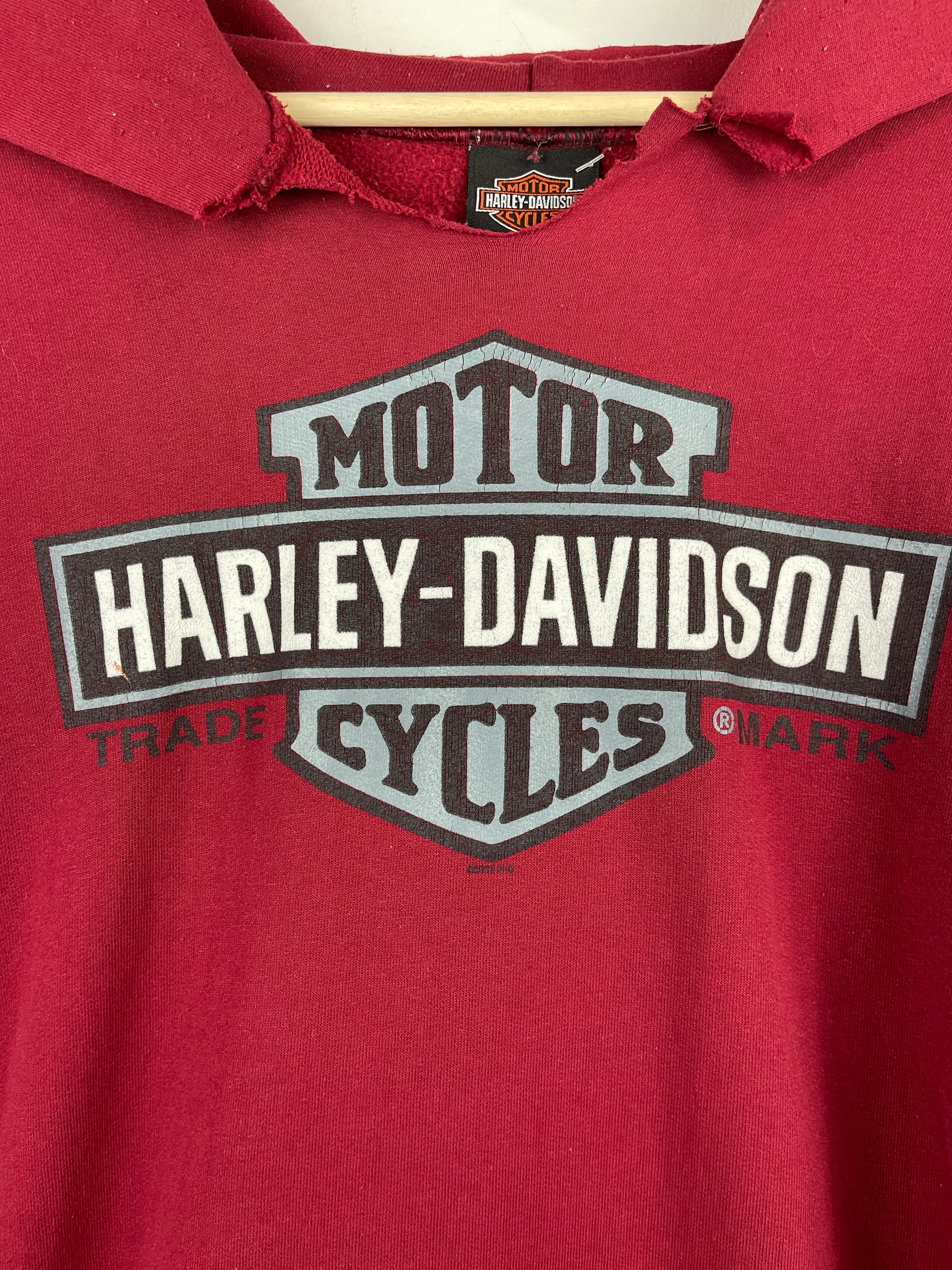 Vintage Harley Davidson Ohio State Buckeyes Football Red Hoodie