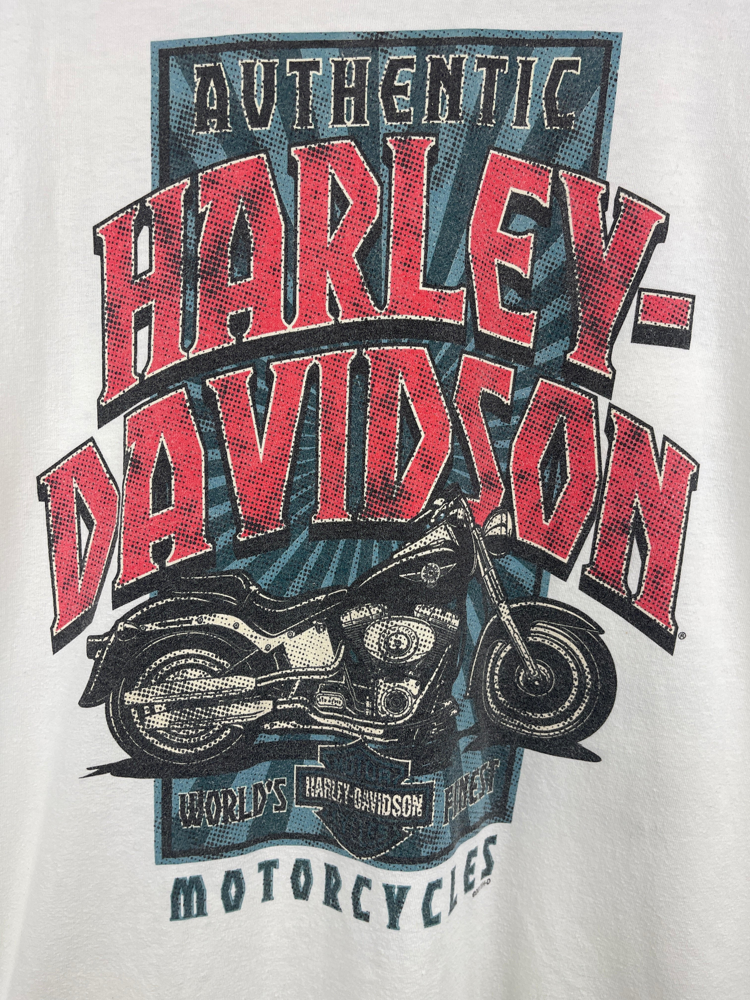 Vintage Harley Davidson Niagara Falls Canada White Tee