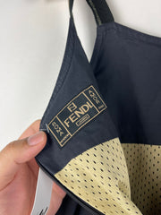 Vintage Fendi Jeans Women's Navy & Beige Nylon Dress