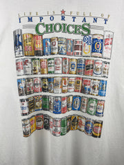 Vintage Life Is Full Of Important Choices Beer White Tee